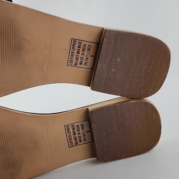 Seychelles Weekenders City Slicker Black Tan Leather Flat Thong Sandal Size 8 - Picture 8 of 12